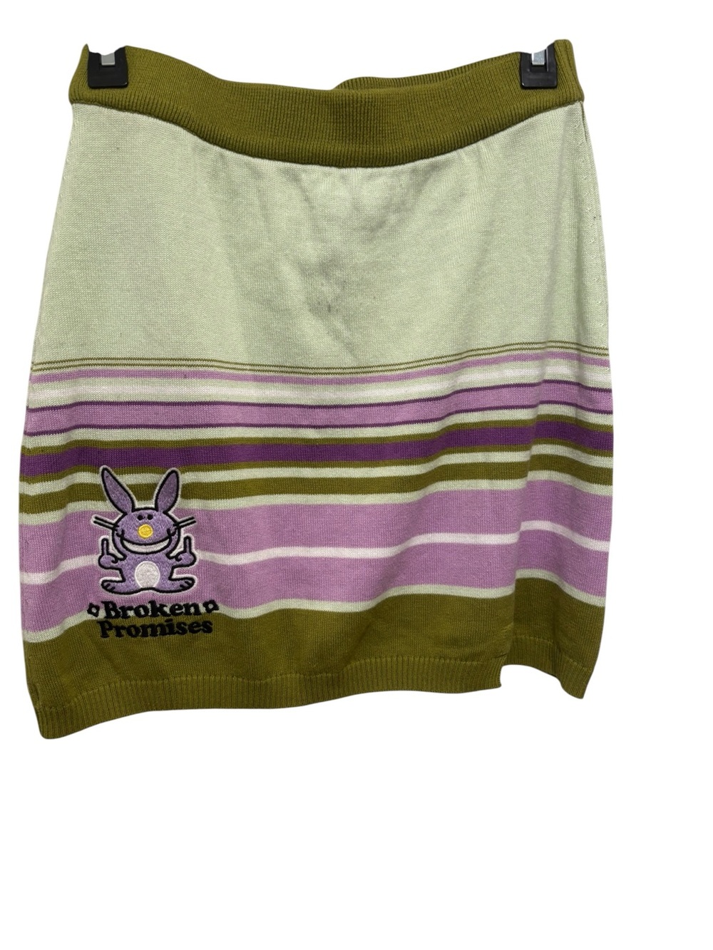 Broken Promises Olive & Lavender Striped Knit Skirt